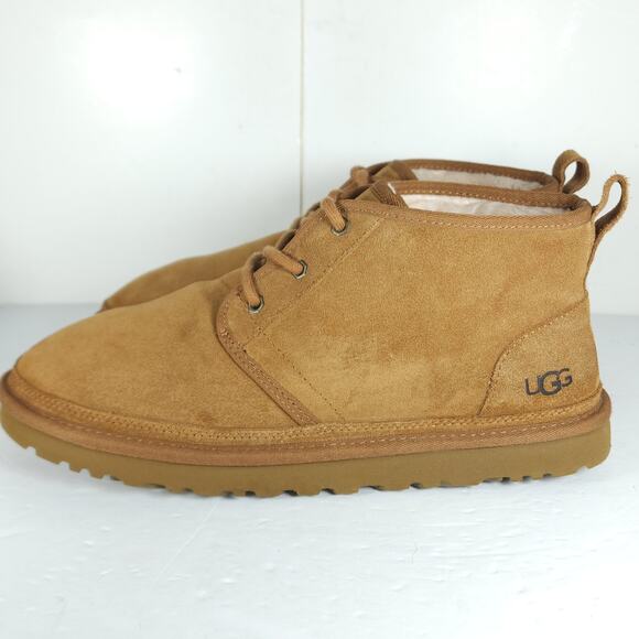UGG Men's Neumel US 12 Chestnut Suede Sheepskin Lined LaceUp Ankle Chukka Boots - Picture 2 of 16